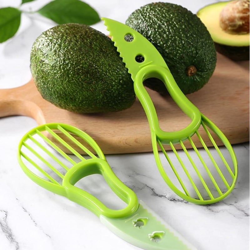 DKJEkdje 2 Pcs Avocado Slicer Tool Avocado Knife for Mashing Avocados Enucleation Making Guacamole, Green - Image 5